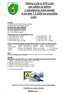 Smučišče Luče_Veleslalom med zaselki 2026_plakat